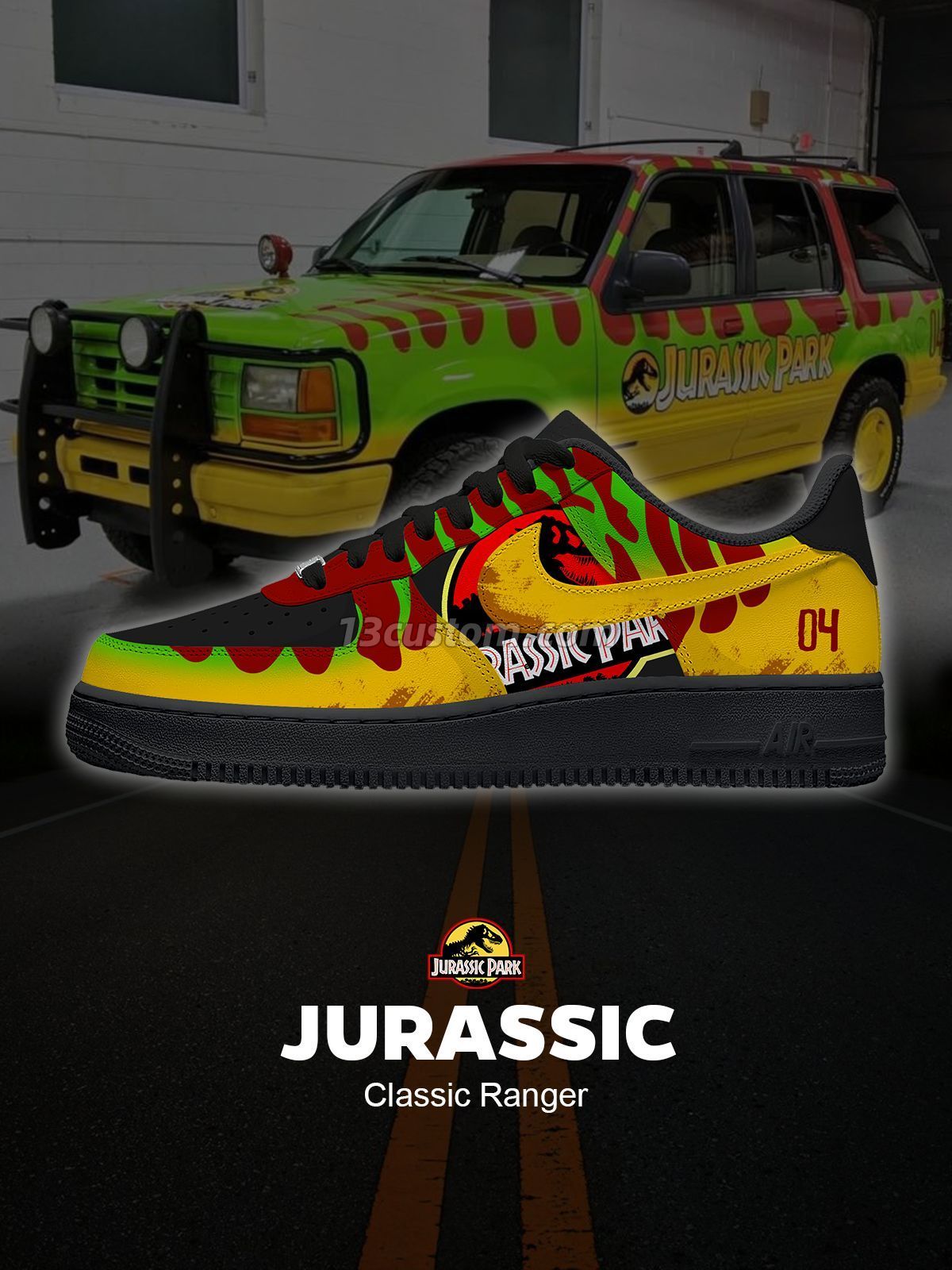 Jurassic Classic Ranger Custom Sneakers