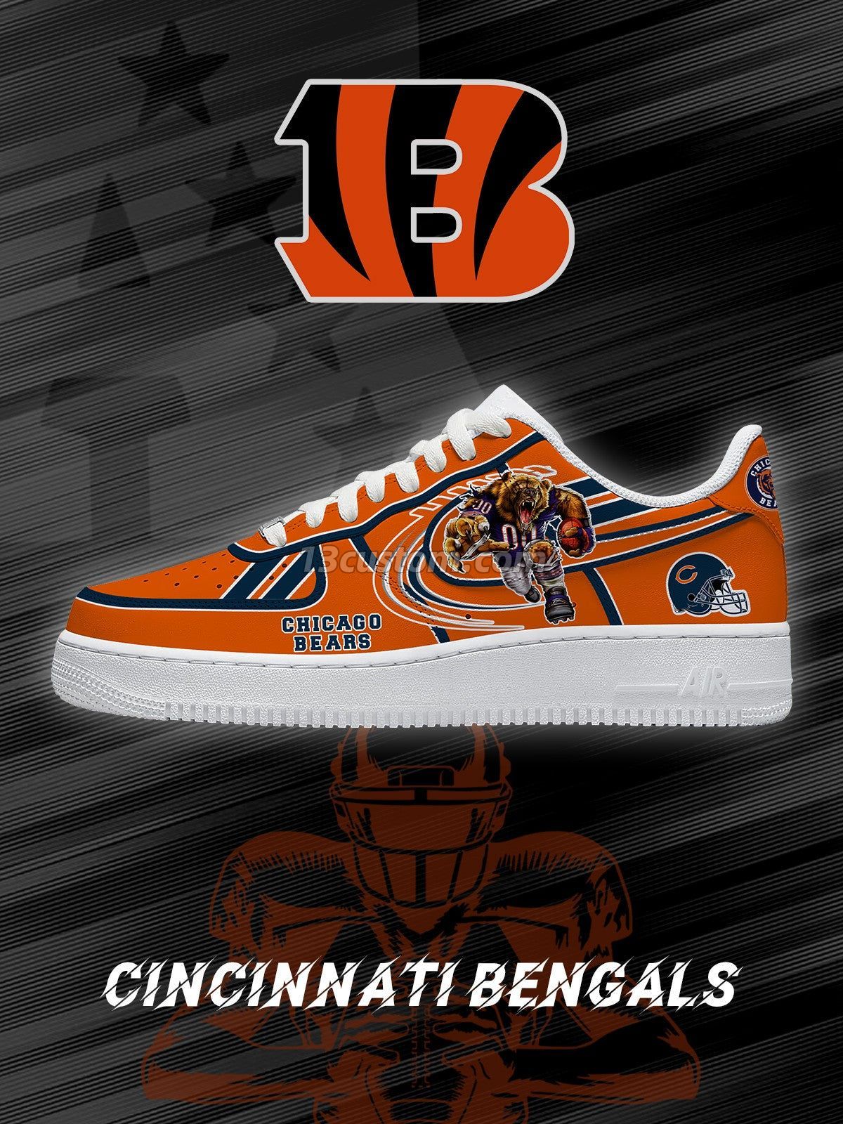 AF1 Cincinnati 美式足球客製化運動鞋-V2款