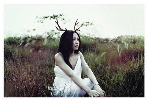 Christmas Halloween Big Antlers Brown Deer Horns Hair Band Headband Goth Cosplay Accessories Headdress