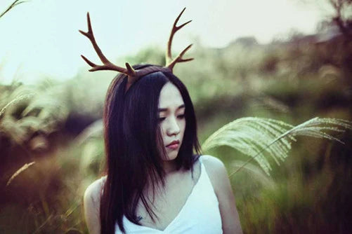 Christmas Halloween Big Antlers Brown Deer Horns Hair Band Headband Goth Cosplay Accessories Headdress