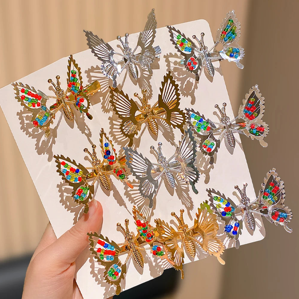 Butterfly Hair Clips Set of 4/6/10 Metal Texture Effortlessly Chic Sweet and Cool Look Ideal for Girls Daily Life