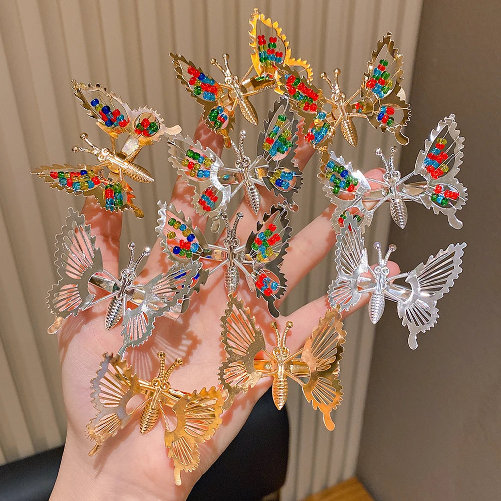 Butterfly Hair Clips Set of 4/6/10 Metal Texture Effortlessly Chic Sweet and Cool Look Ideal for Girls Daily Life